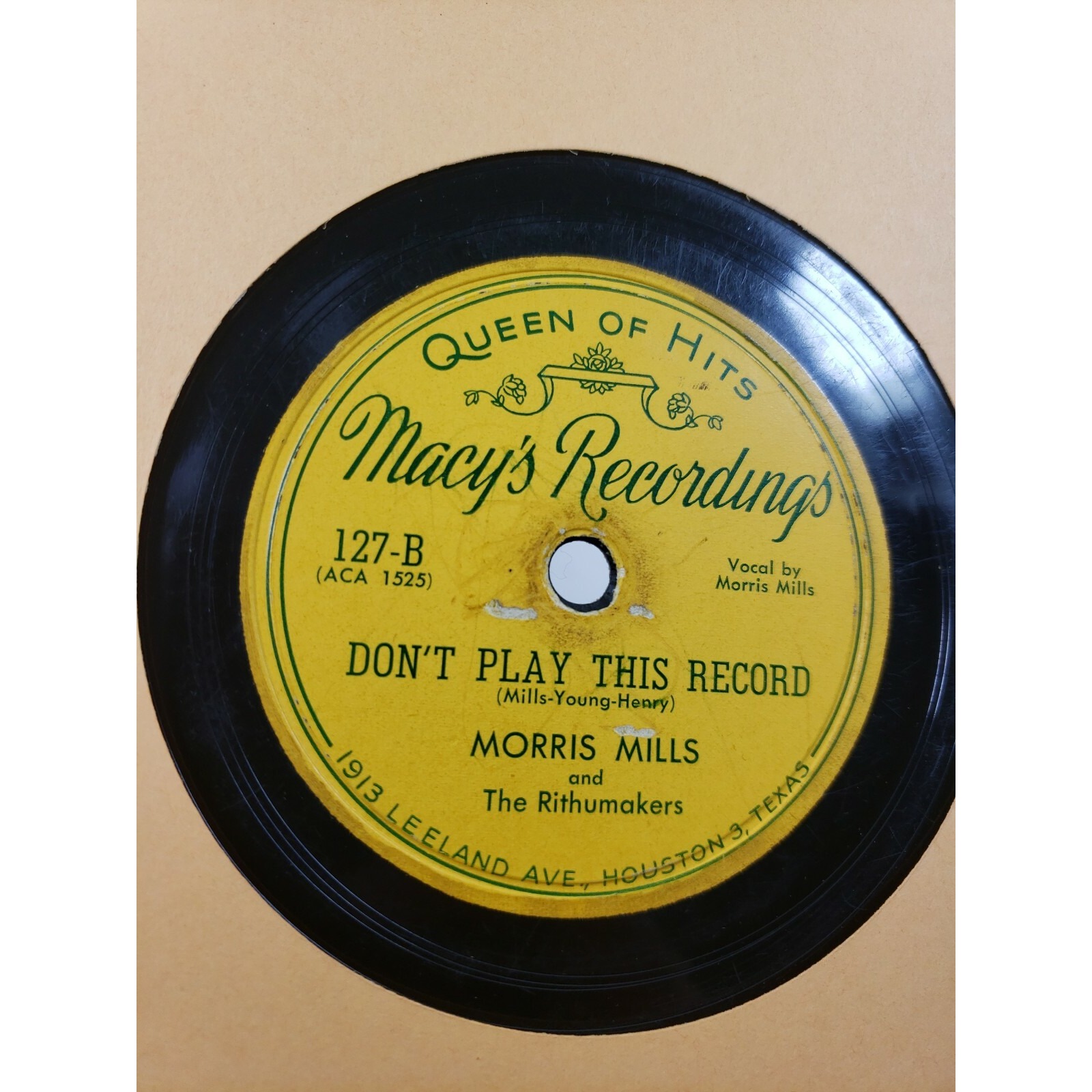 Morris Mills - 78rpm 10 I'd Like to Slip Around / Don't Play This Record V+/V+