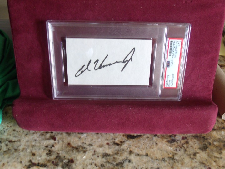 AL UNSER JR. INDY RACING HAND SIGNED INDEX CARD AUTO SLABBED PSA/DNA