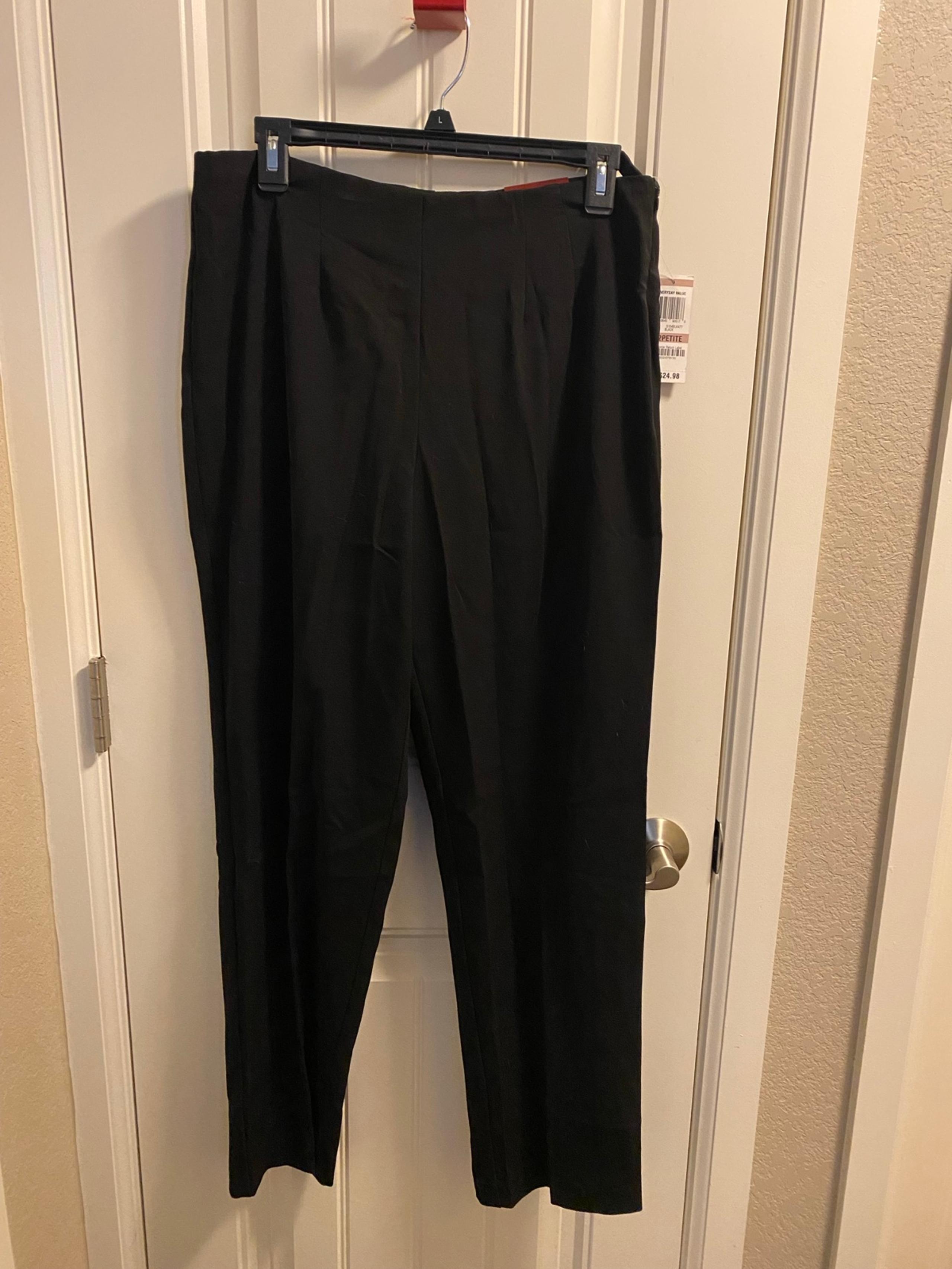 NWT JM Collection Pants 12 Petite Stretch Dress Slacks Black Side Zip 12P No Pkt