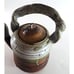 Handmade Pottery Teapot Twisted Handle Drip Glaze Ribbed Primitive Rustic