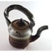 Handmade Pottery Teapot Twisted Handle Drip Glaze Ribbed Primitive Rustic