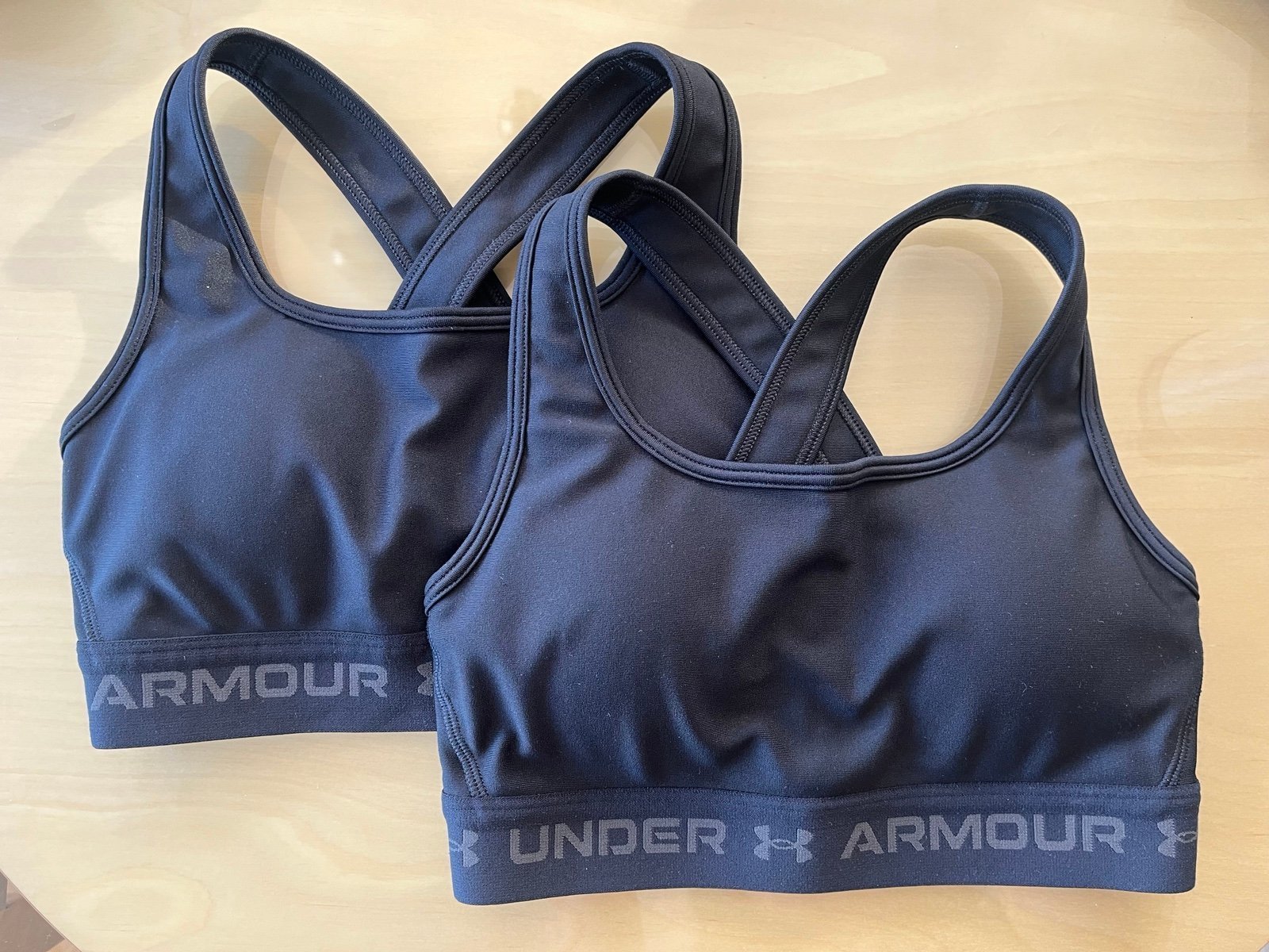 Two NEW Under Armour Mid Crossback Sports Bras XS