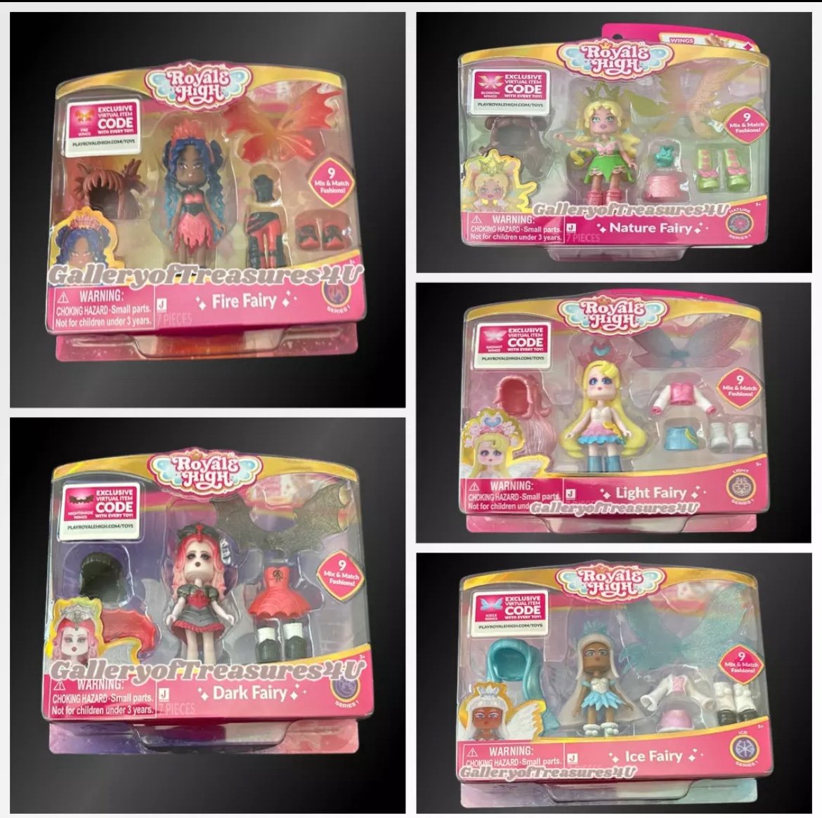 Royale High Fairy figure set of 5