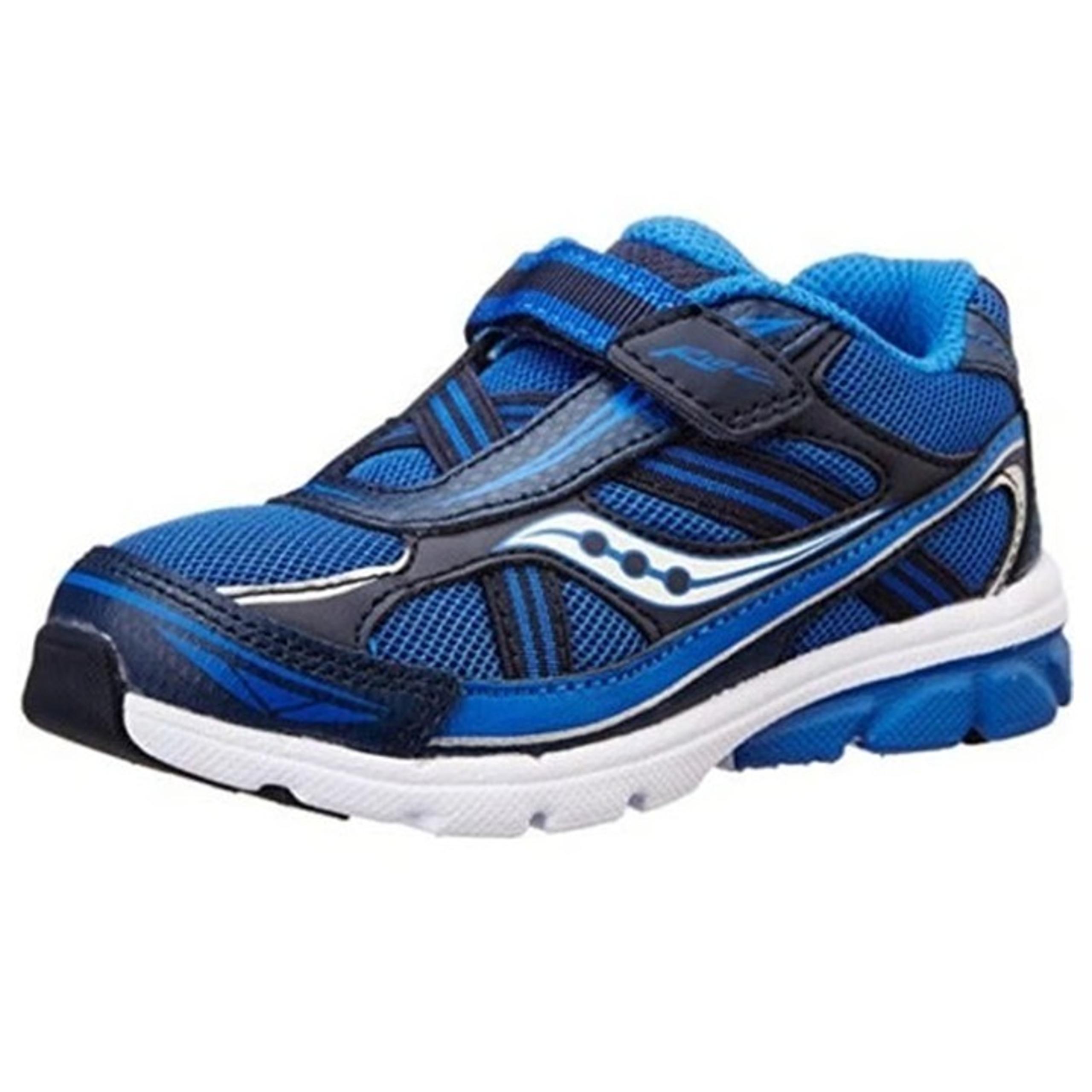 NEW Saucony Baby Ride Sneaker Royal Blue Elastic Adjustable Strap Running Shoes
