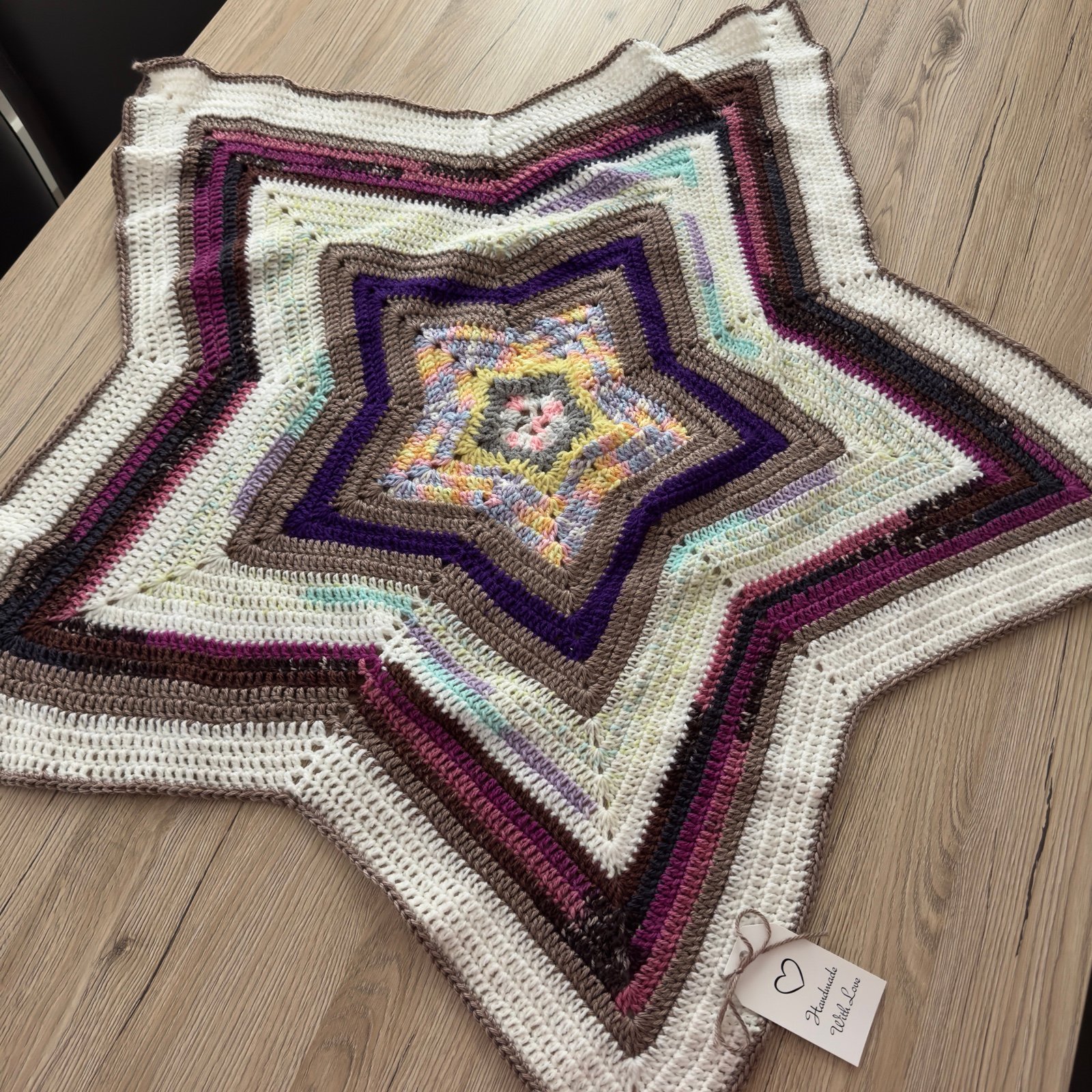 NWT Handmade Crochet Star Blanket