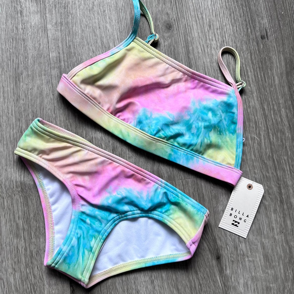 NWT Billabong Girls' Into You Strappy Tank bikini set