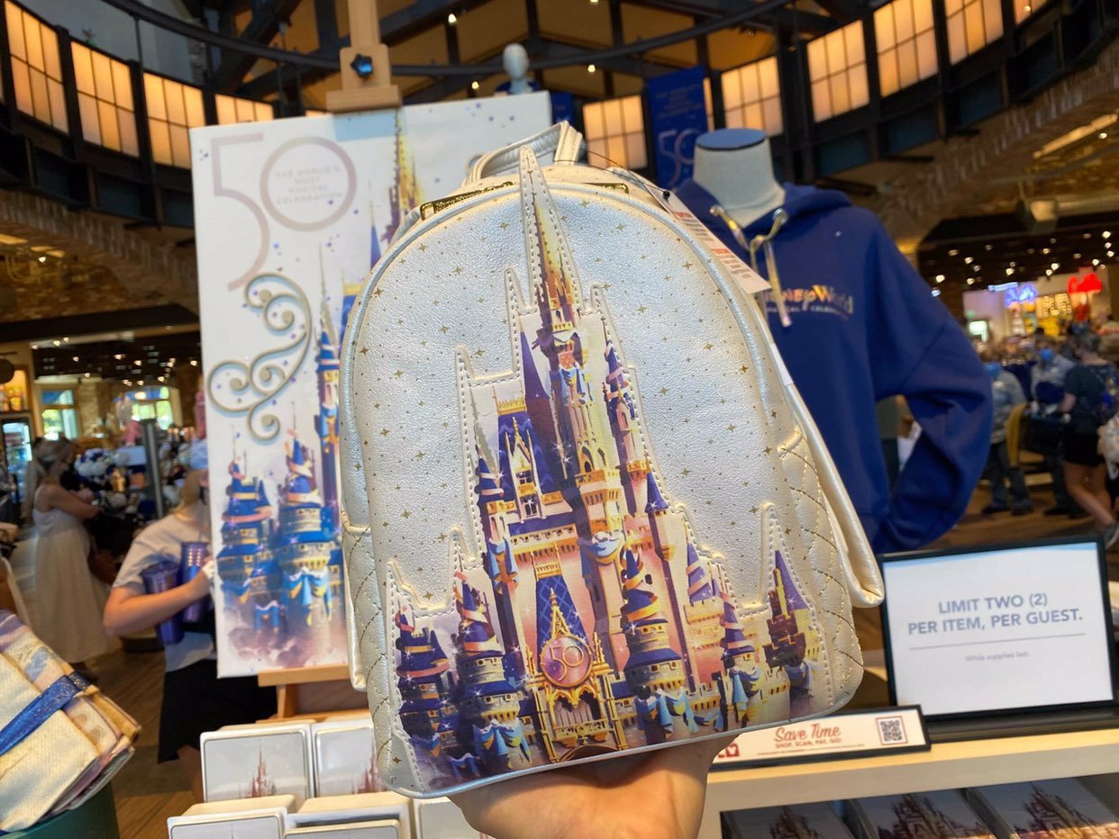Walt Disney World 50th Anniversary Castle Loungefly Mini Backpack