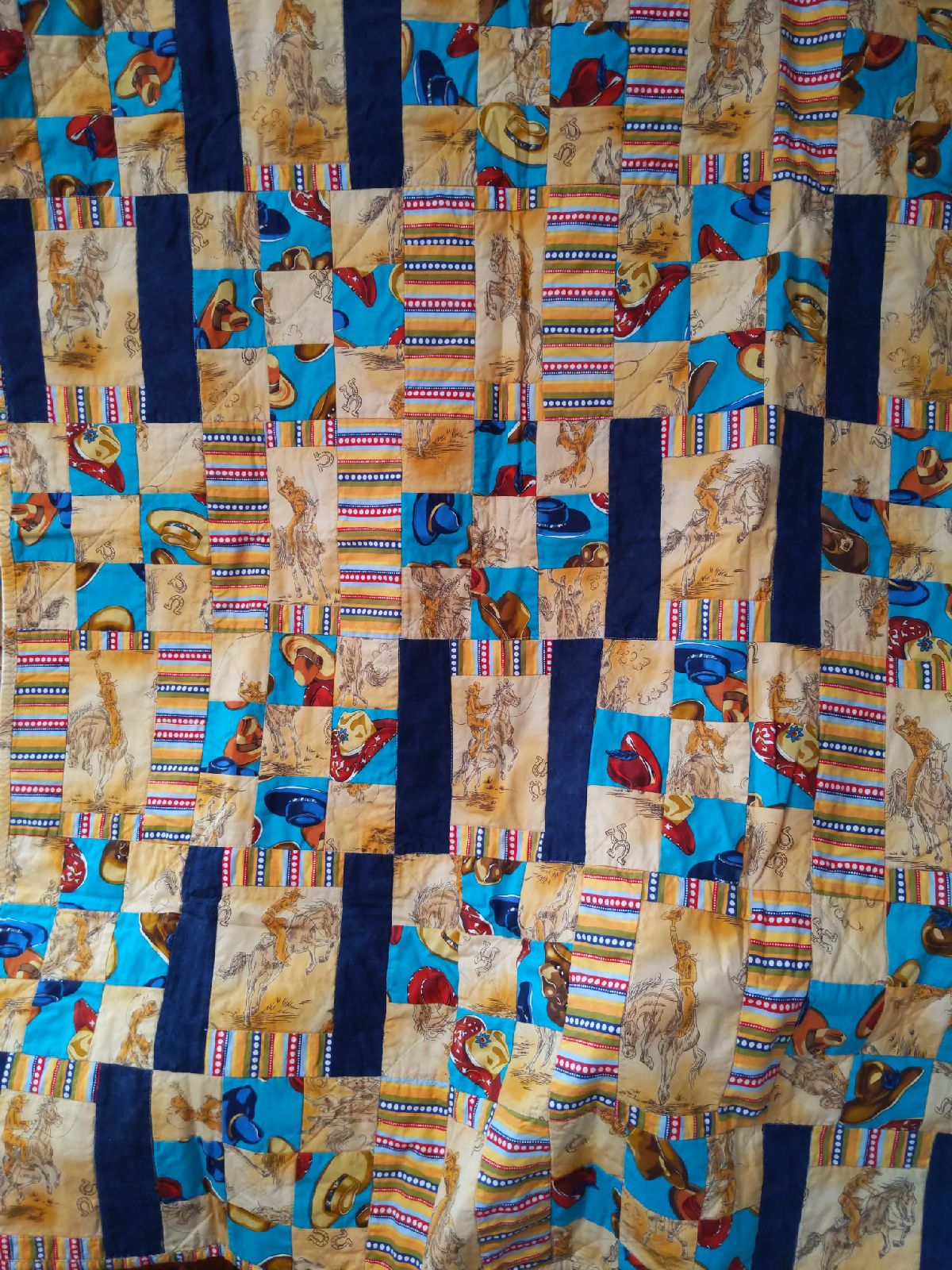 Handmade baby boy quilt