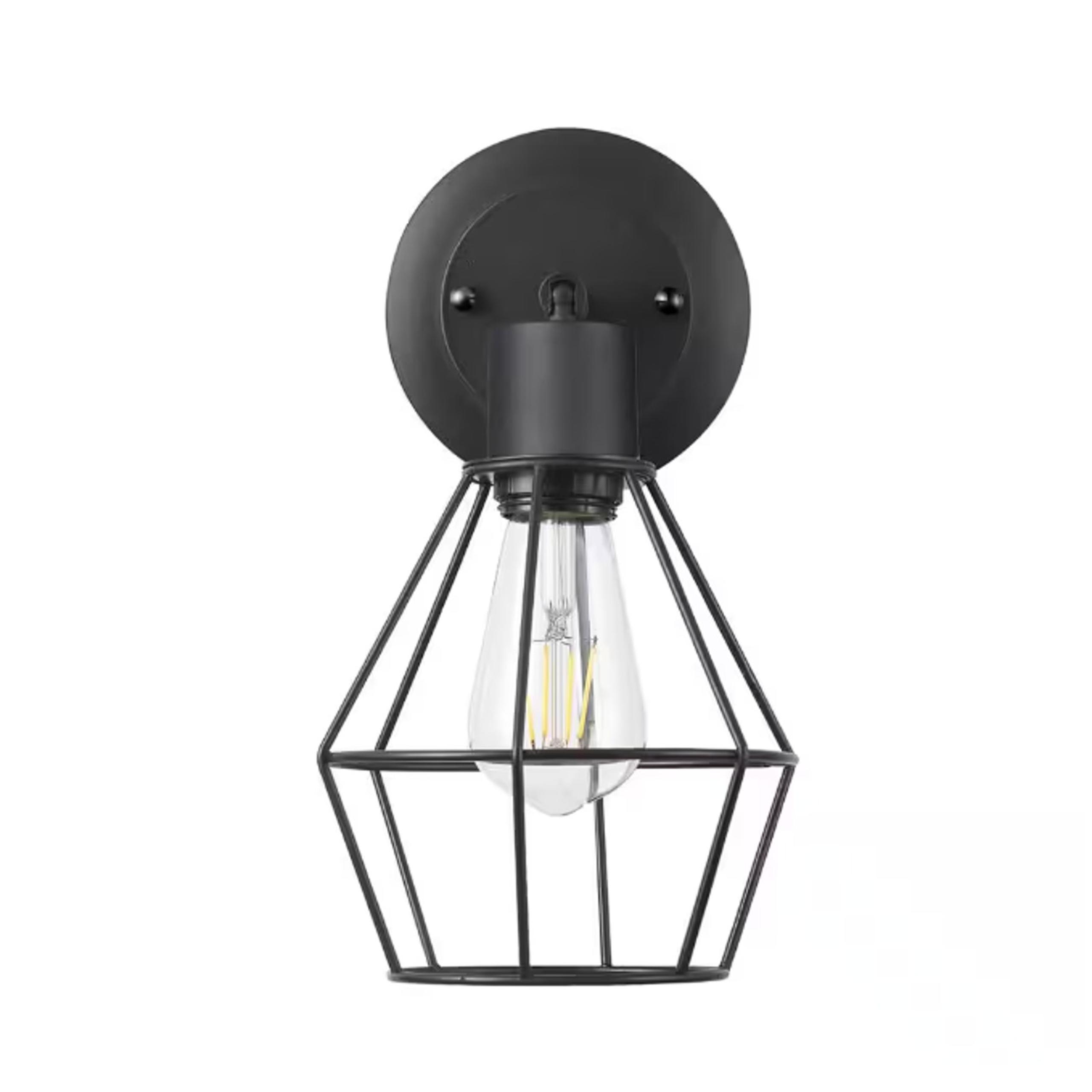 Hampton Bay Bryson 1-Light Matte Black Wall Sconce