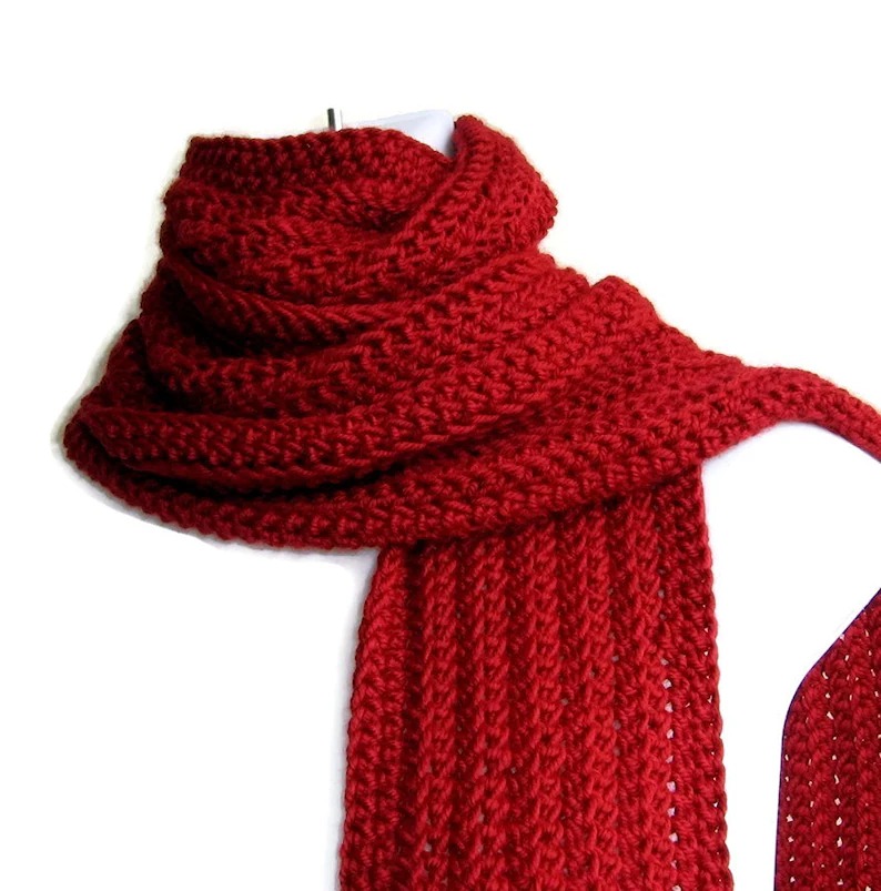 Solid Red Scarf GABLE Gift for Her Gift for Him