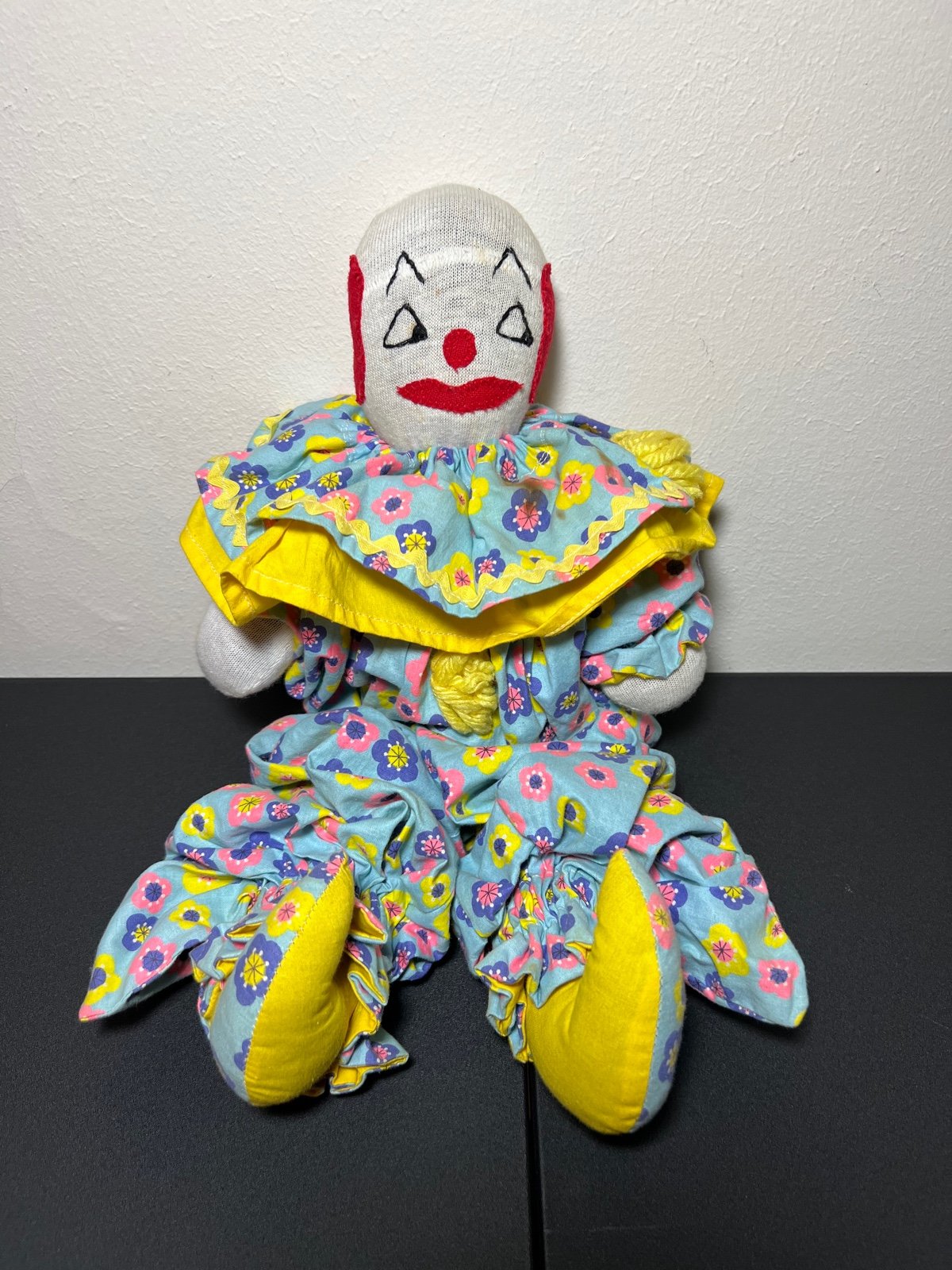 Vintage Handmade Stuffed Clown 16 Plush One of a Kind-Creepy!!