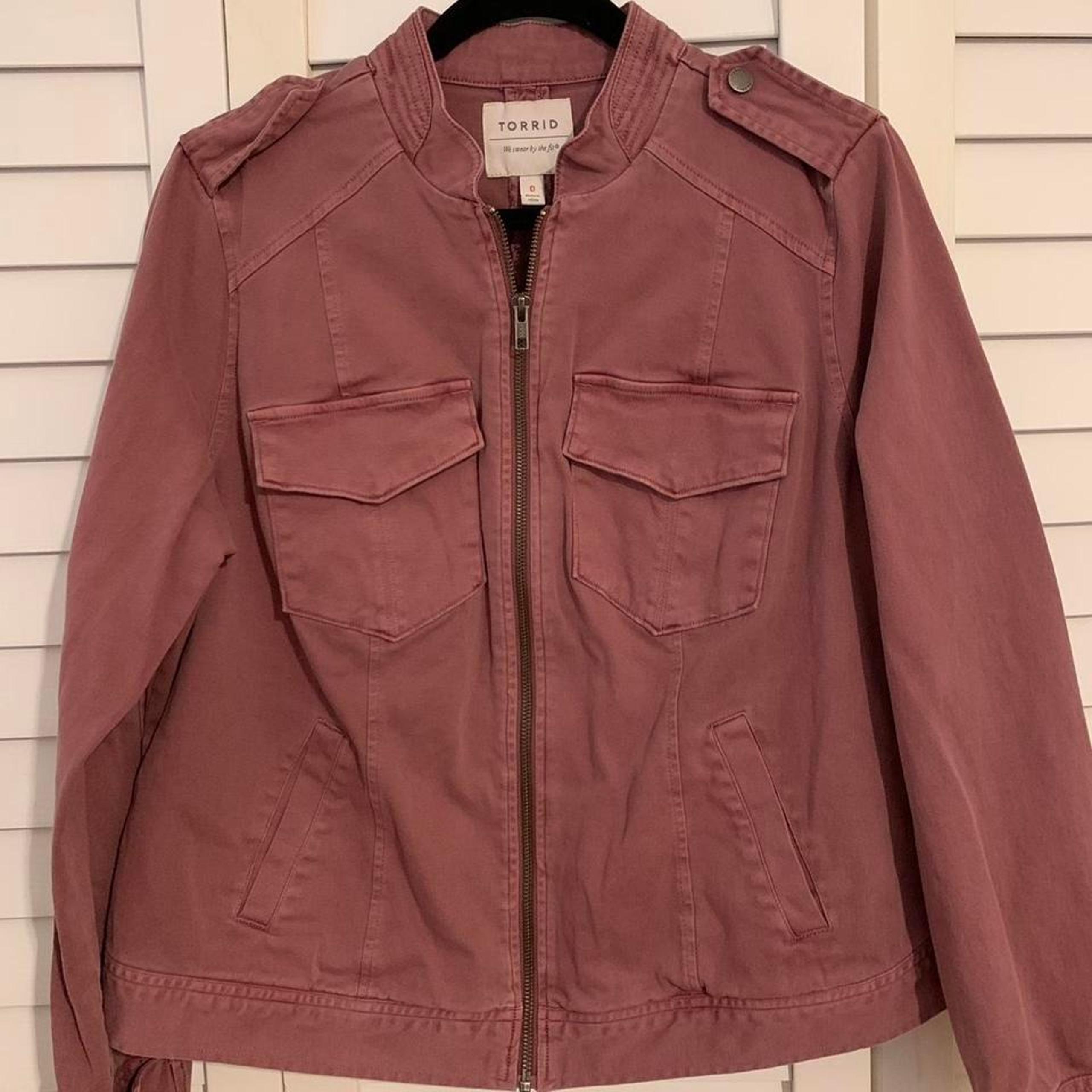Torrid Rose Twill Bomber Jacket Size Large 12 (Torrid 0)
