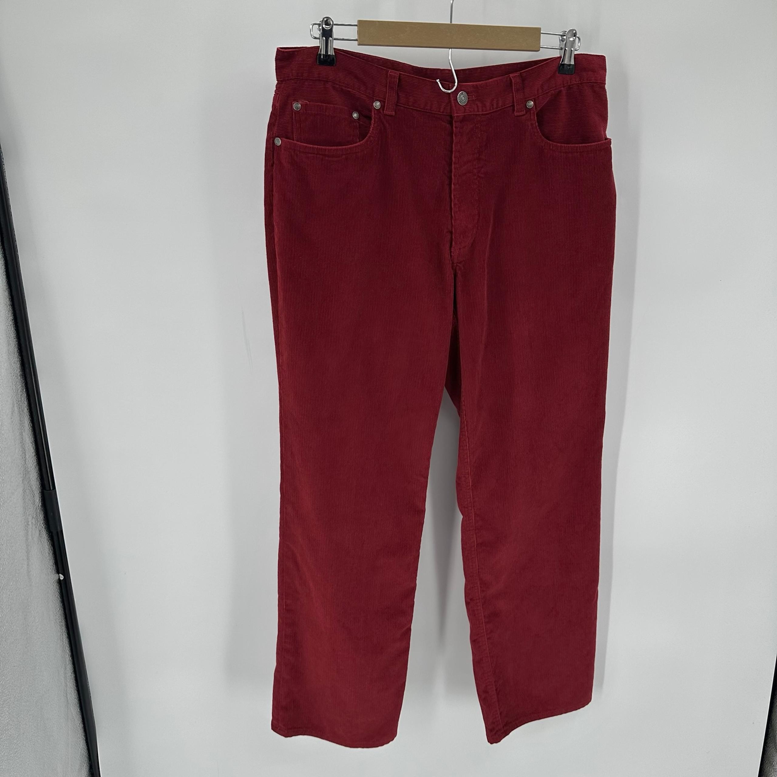 Brooks Brothers 346 Corduroy Pants Mens W35 L30 Red Burgundy Classic Holiday