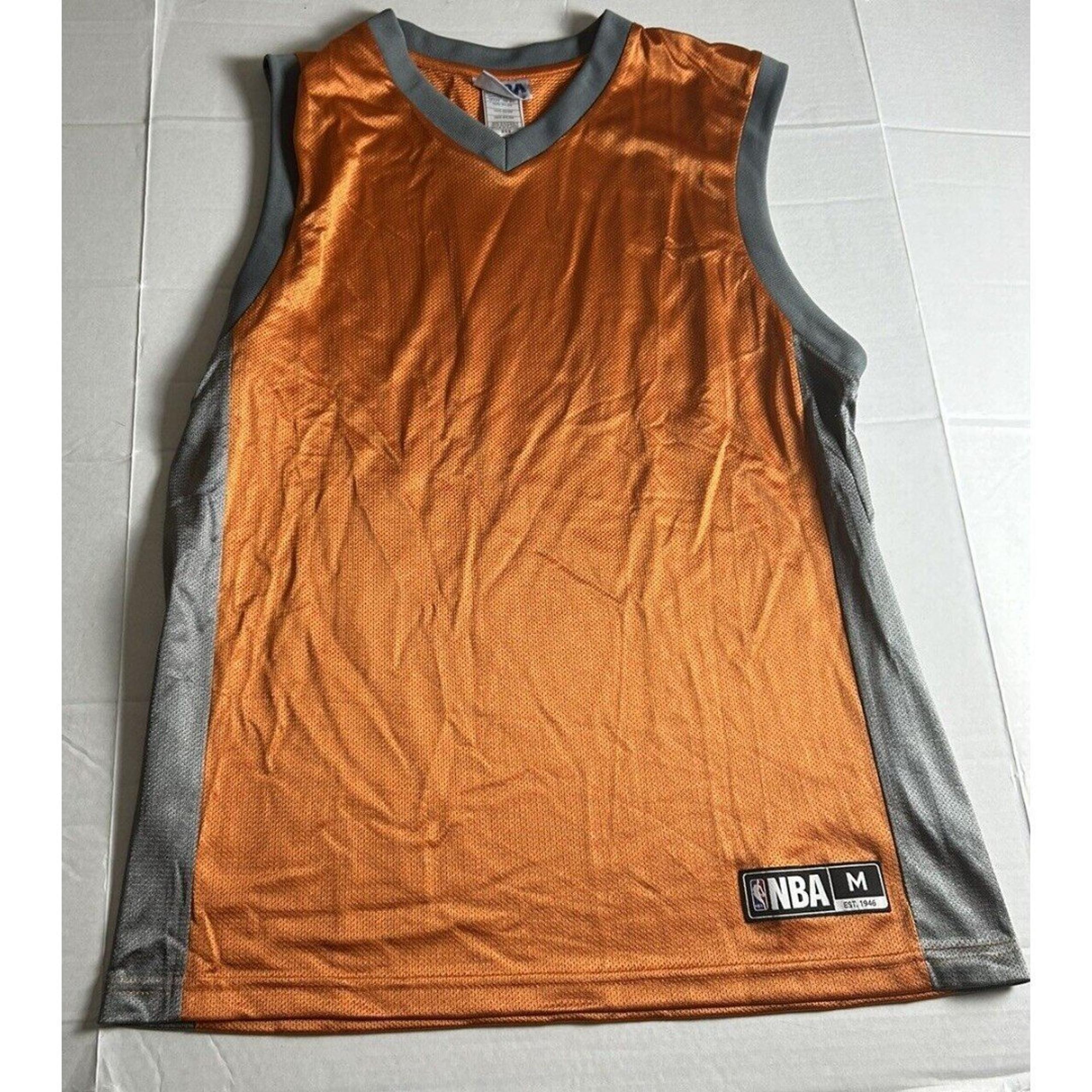 NBA Hardwood Mens Blank NBA Jersey Orange Medium
