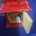 VTG Miniature Grandfather Clock Heco Germany Red Wood Hand Painted Henry Koehler