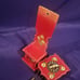 VTG Miniature Grandfather Clock Heco Germany Red Wood Hand Painted Henry Koehler