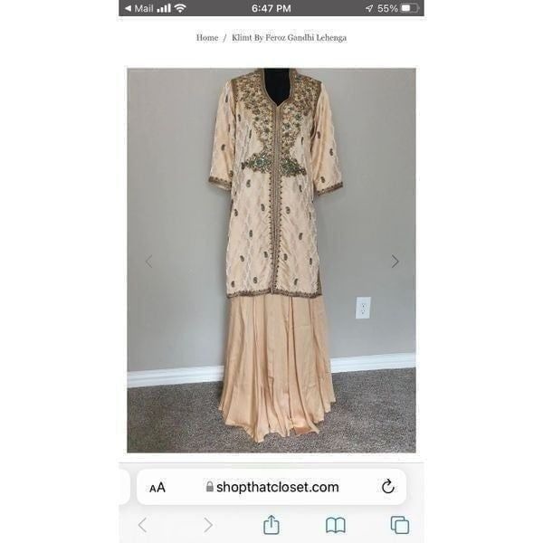 Klimt By Feroz Gandhi Women's Beige Traditional Kurta and Lehenga Skirt, NWOT