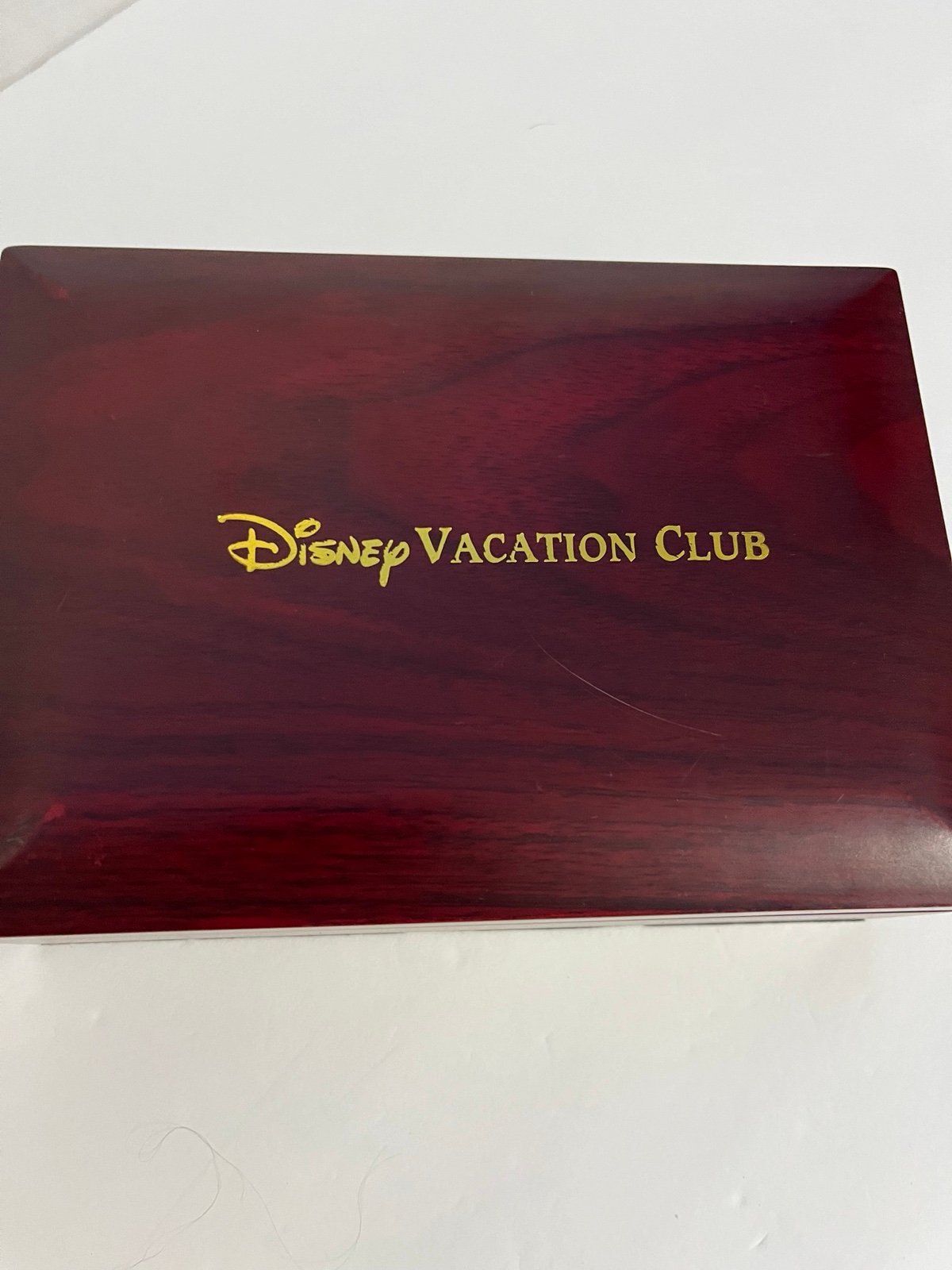 Disney Vacation Club DVC Memory Trinket Wood Box Maroon Gold