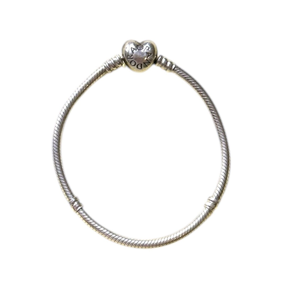 Pandora Moments Heart Clasp Snake Chain Charm Bracelet 7.3
