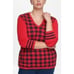 Tommy Hilfiger Cotton Sweater Top 0X Plus Size Red Black Buffalo-Plaid NEW