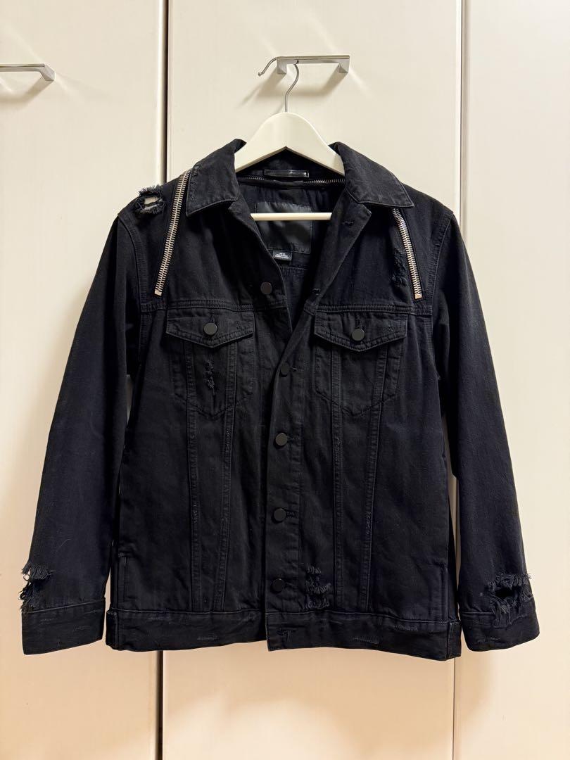 【関税&送料込】Alexander Wang Black Denim Jacket ALEXANDER WANG Padded denim jacket | THE OUTNET