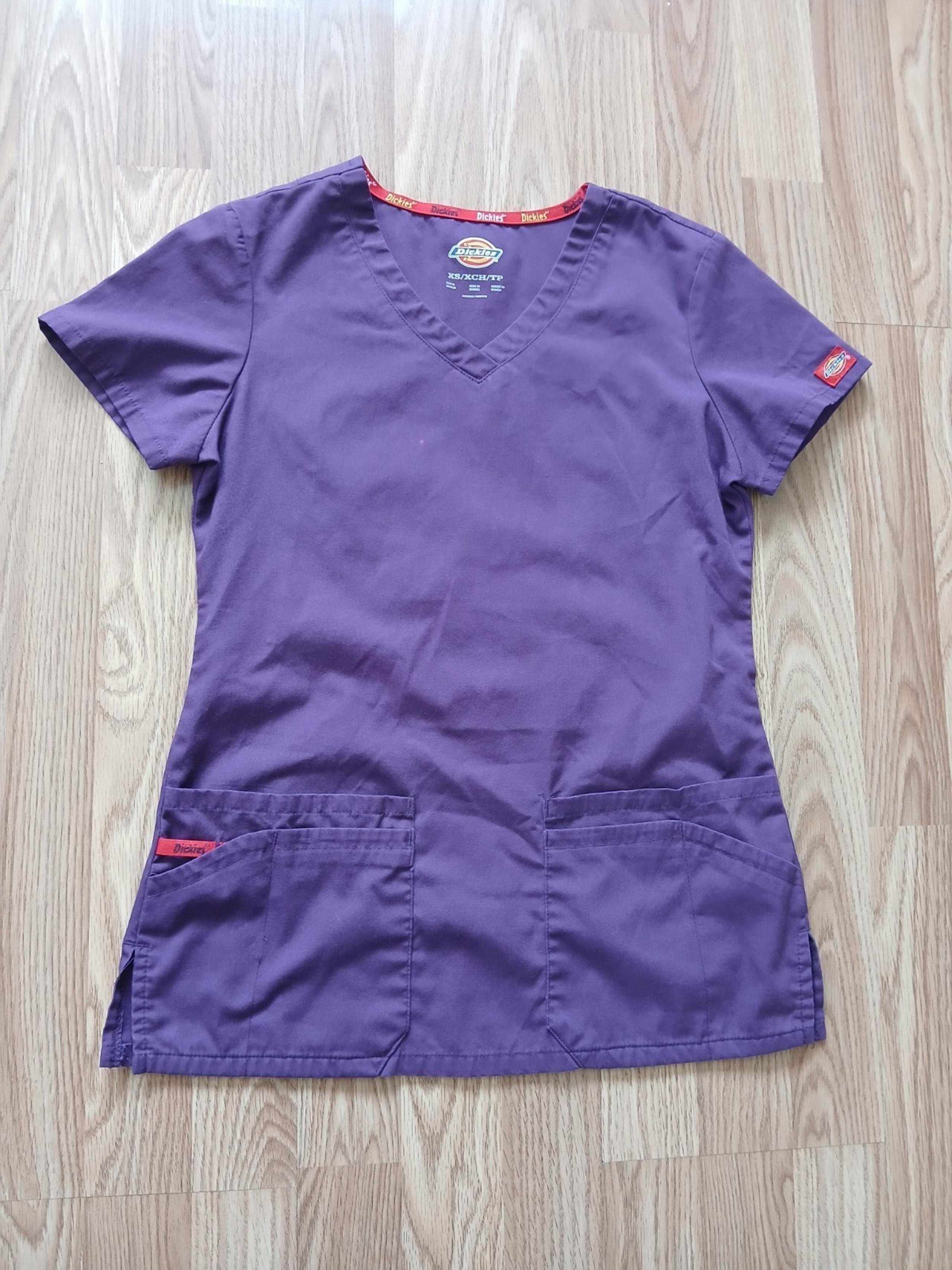 Dickies Women's V-Neck Purple Scrub Top Size XS