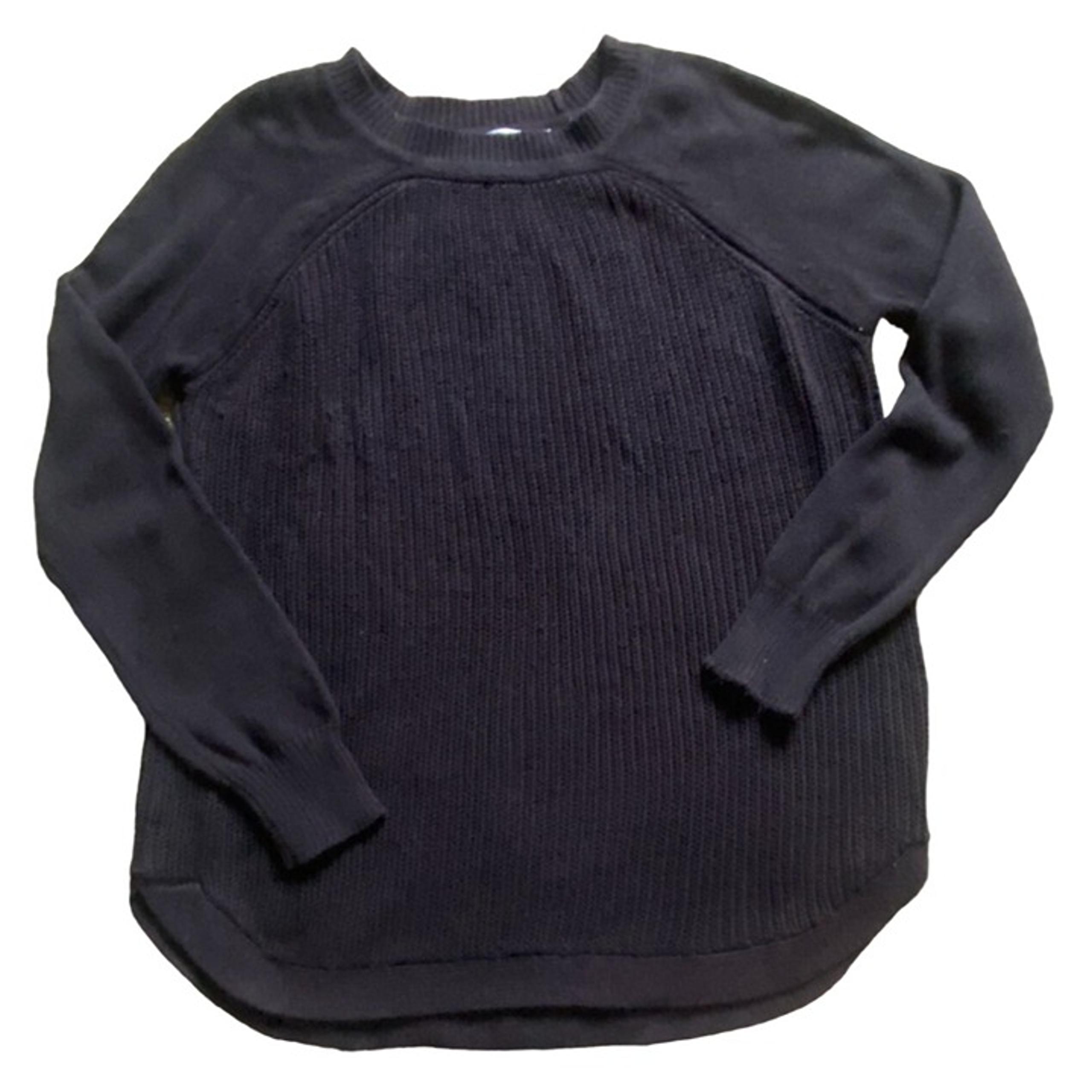 RD Style Round Neck Ribbed Knit Sweater-Black-Size Large-GUC