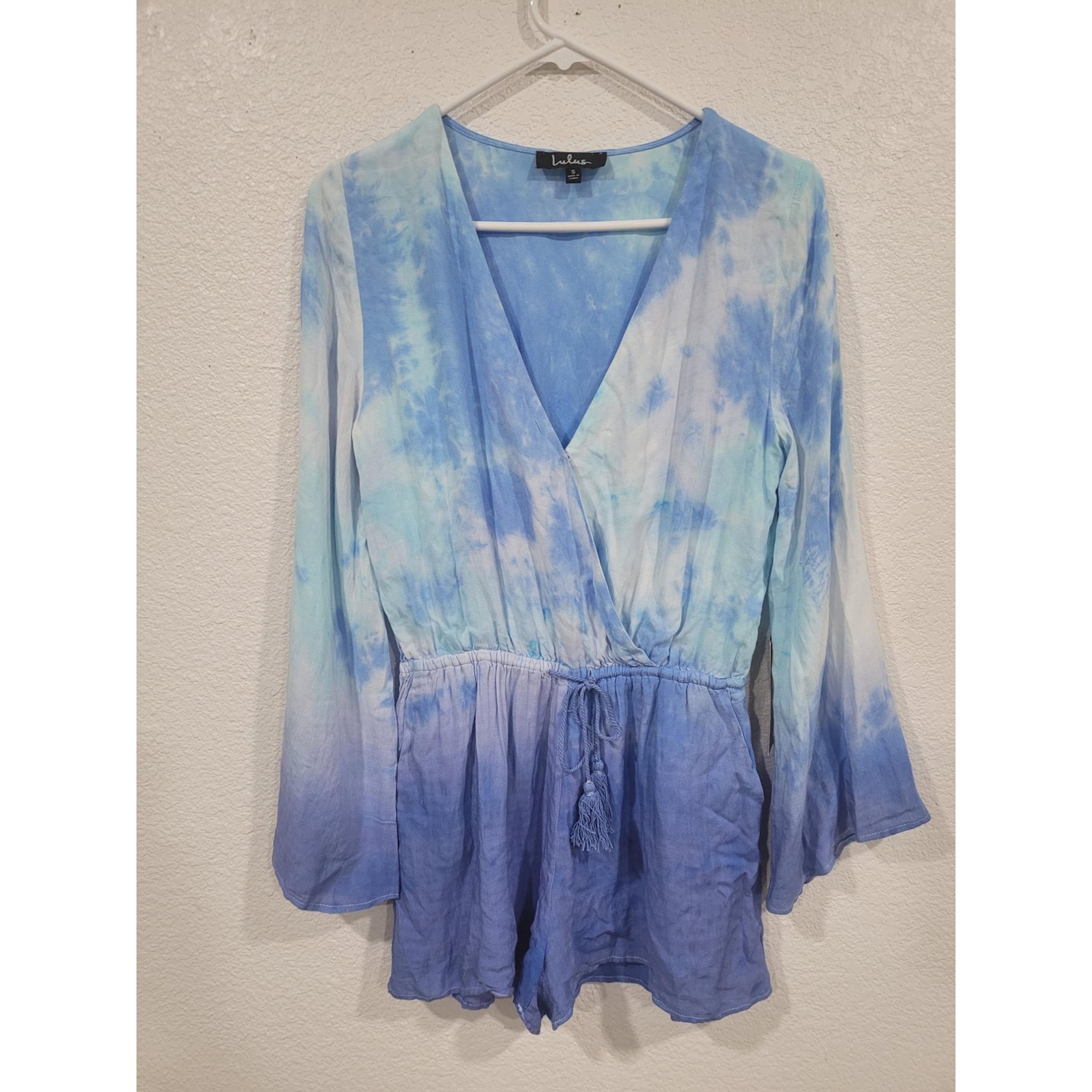 Lulu's Women's Tie Dye Romper One Piece Jumpsuit Long Sleeve size Small #6 - Lulus