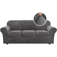 4 Pieces Thick Velvet Sofa Covers Couch Covers for 3 Cushion Couch