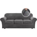 4 Pieces Thick Velvet Sofa Covers Couch Covers for 3 Cushion Couch