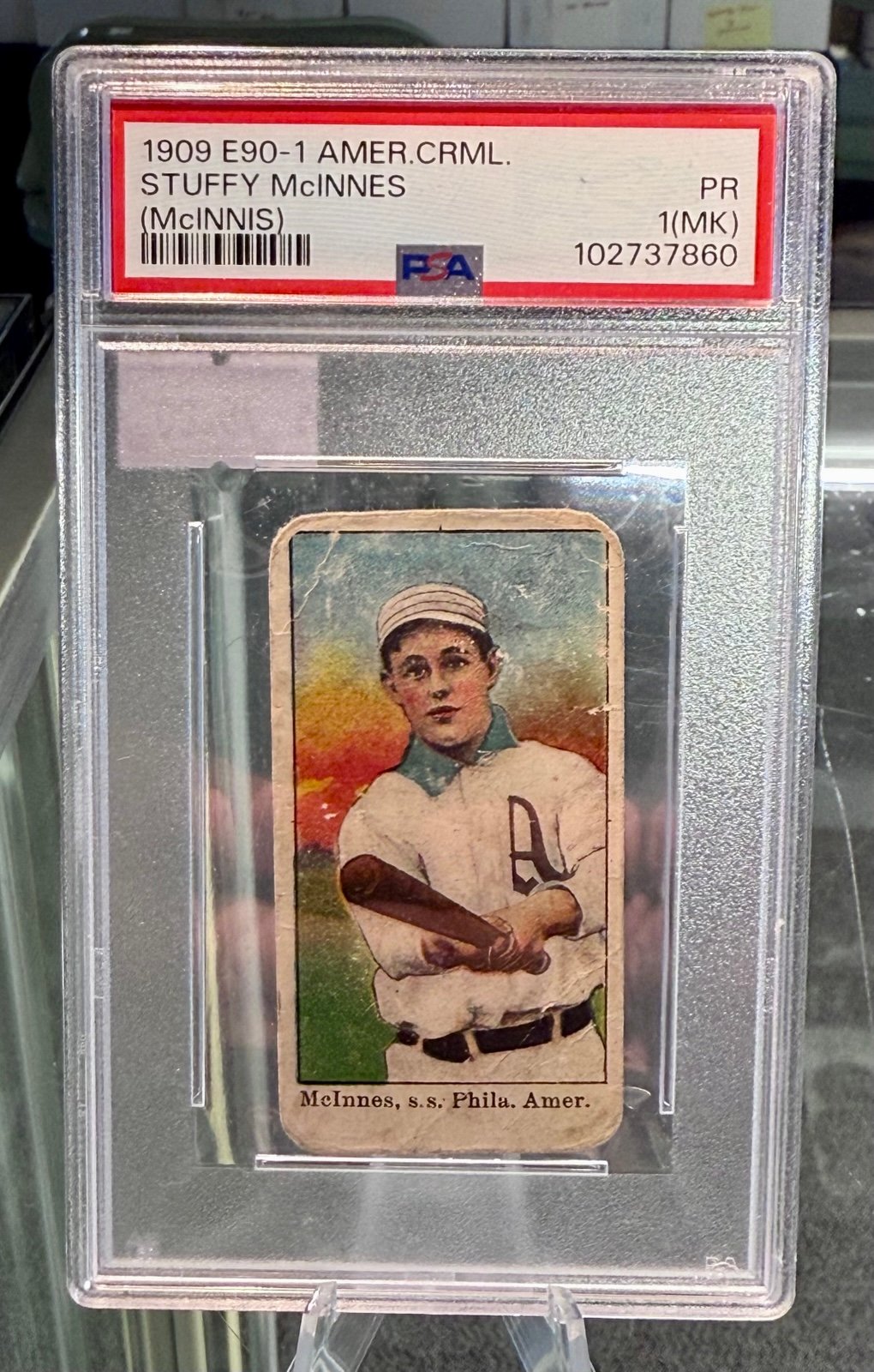 1909 E90-1 Amer. CRML. Stuffy McInnes (McInnis) PR 1(MK)