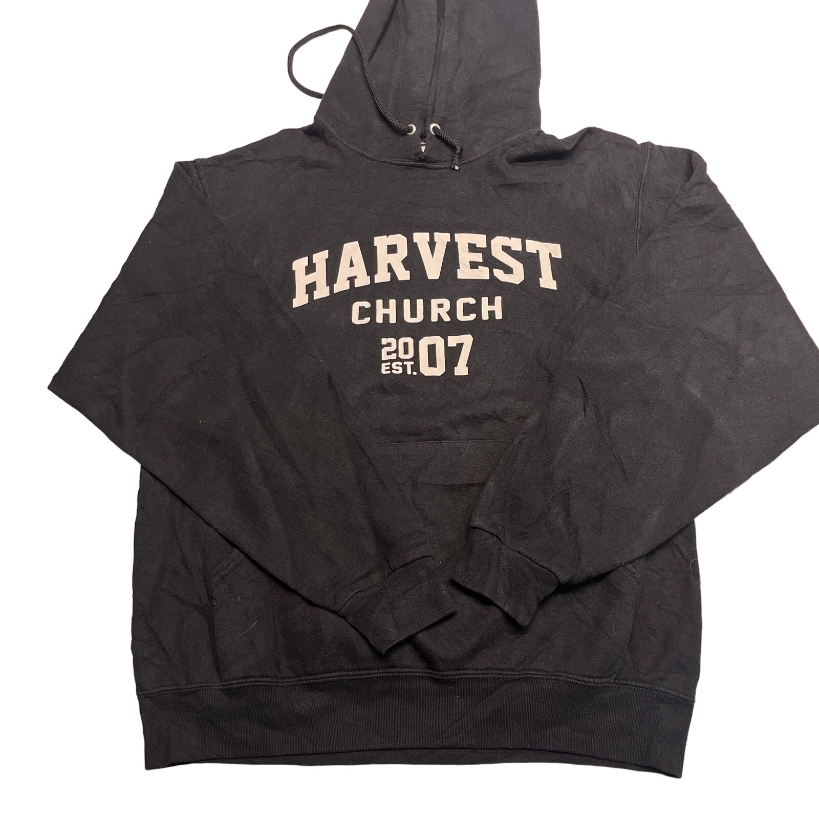 Harvest Church Est.2007 Black Pullover Hooded Sweatshirt Size M
