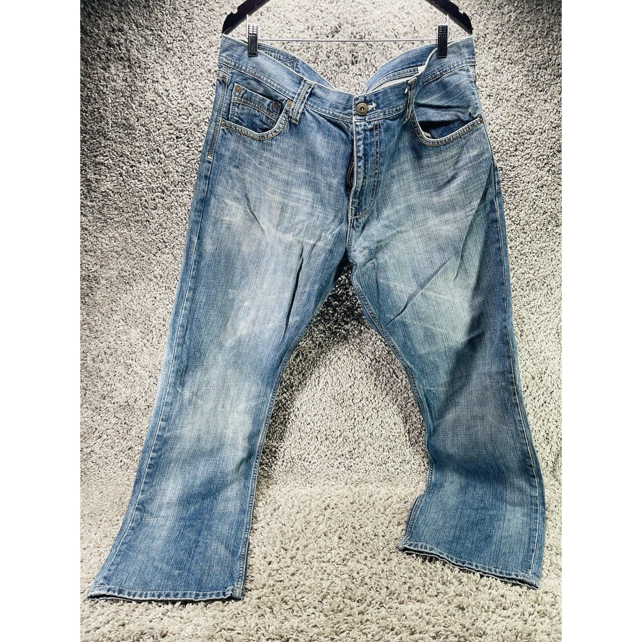 Mens Designer Pepe Denim Blue Jeans Classic Product Size 40 Mid Rise Distressed