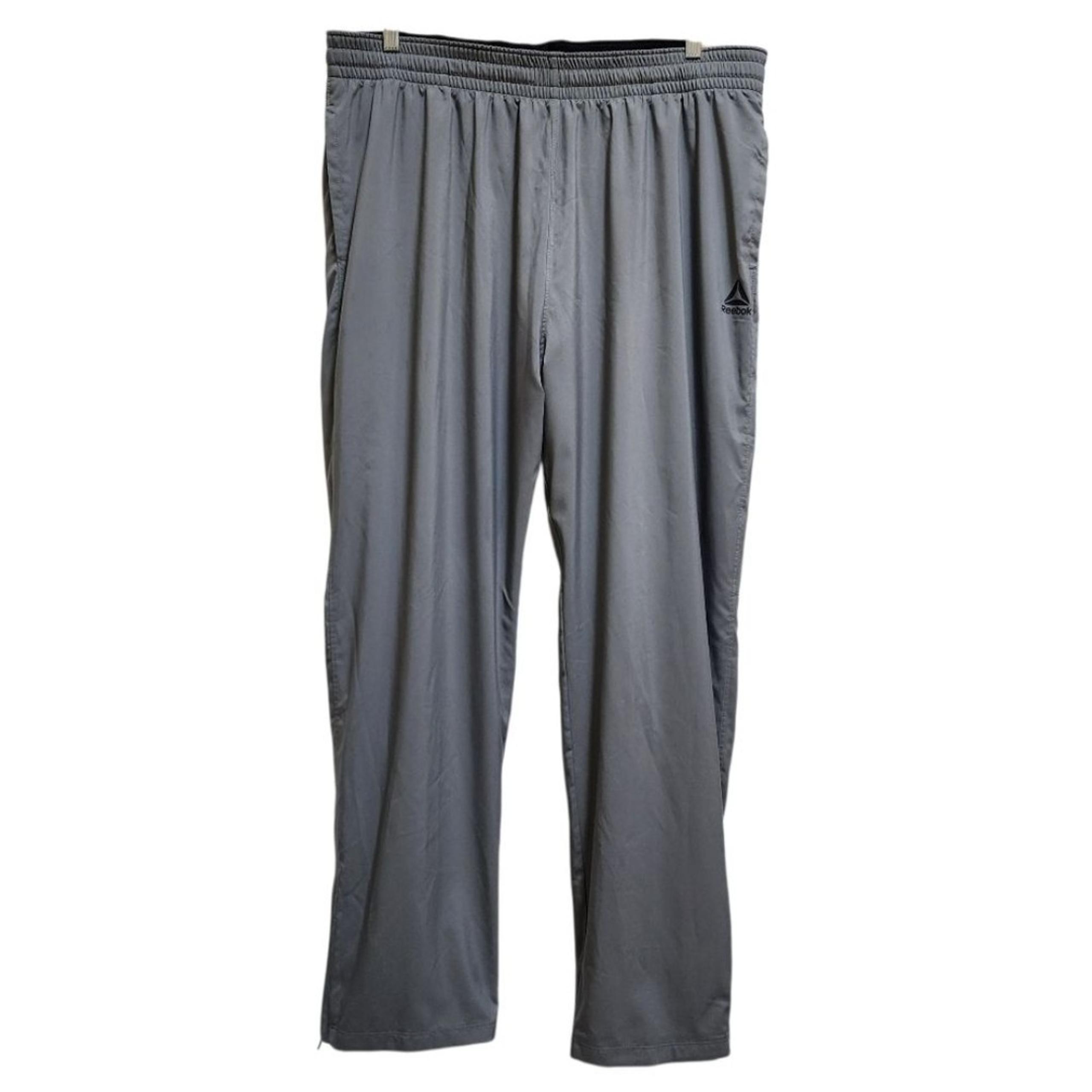 Reebok Track Pants Mens XXL Gray Pull On Waist Straight Zip Leg SpeedWick New