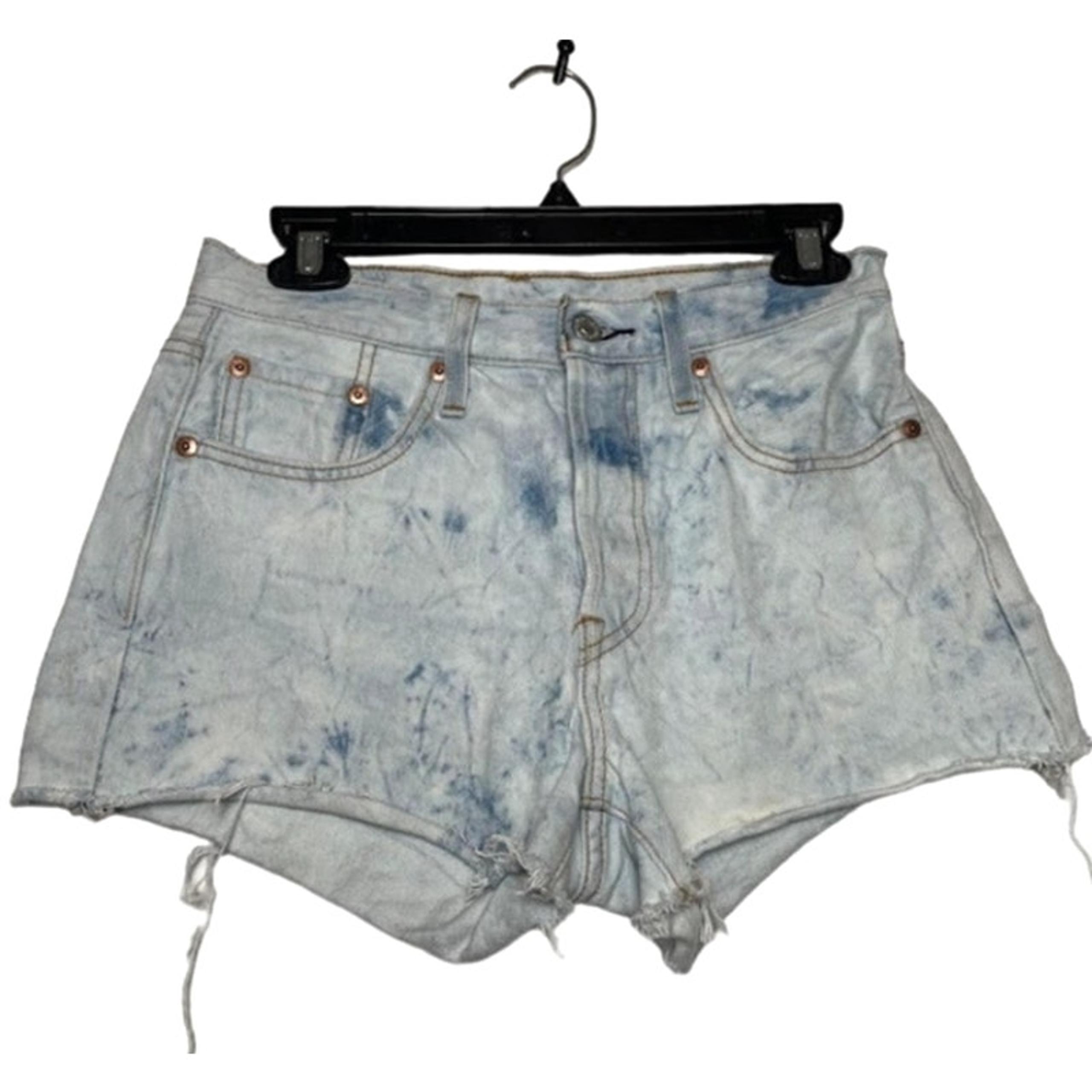 Levis 501 Acid Wash Jean Denim short Shorts Size 25 Cut off High Rise Button Fly
