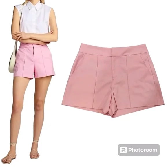 Alice + Olivia Dylan High Waist Short in Electric Pink