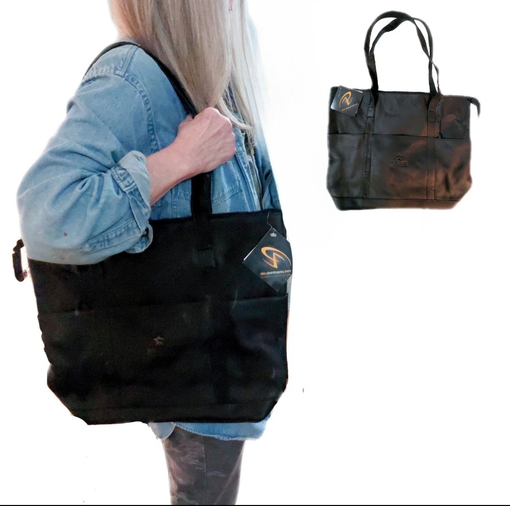 Womens 100% LEATHER MLB Houston Astros Large Black Leather Tote Bag NWT