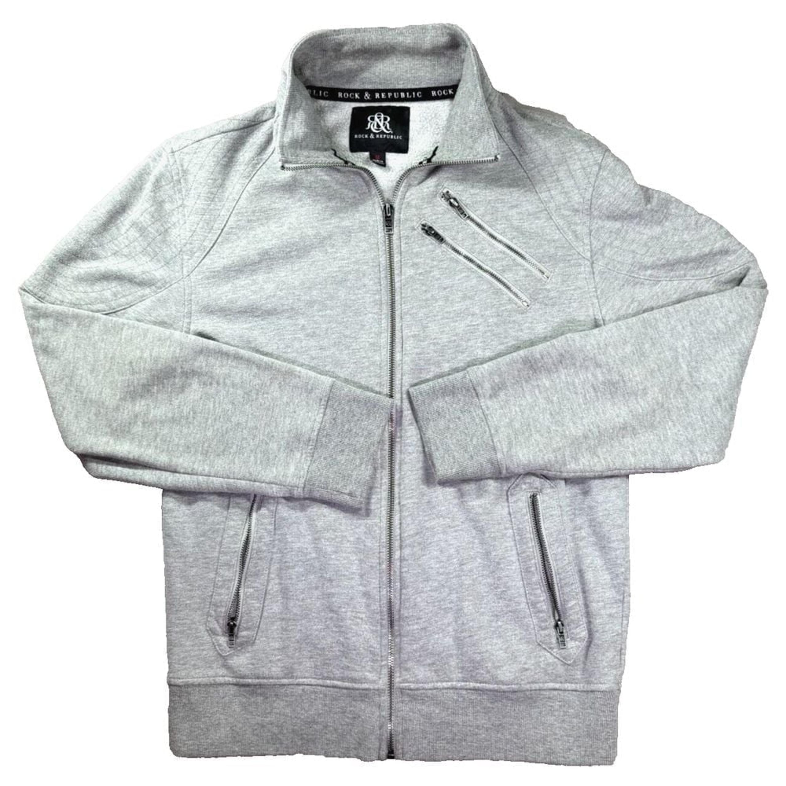 Rock & Republic Jacket Mens Medium Fleece Zippers Street Gorp Streetcore 80s Gym