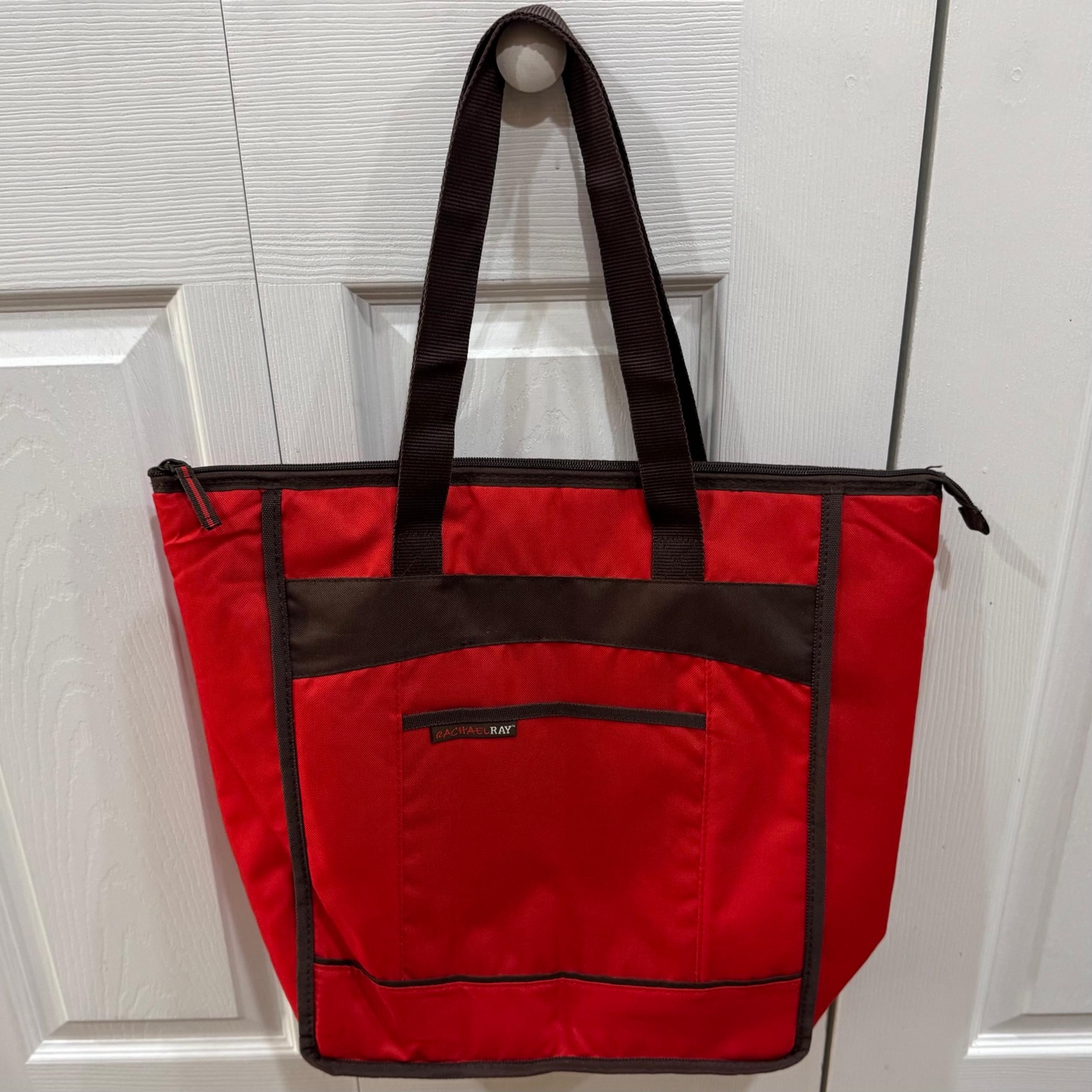 Rachael Ray Pack And Go Chillout Cooler Bag Insulated Soft Grocery Tote Red NWOT