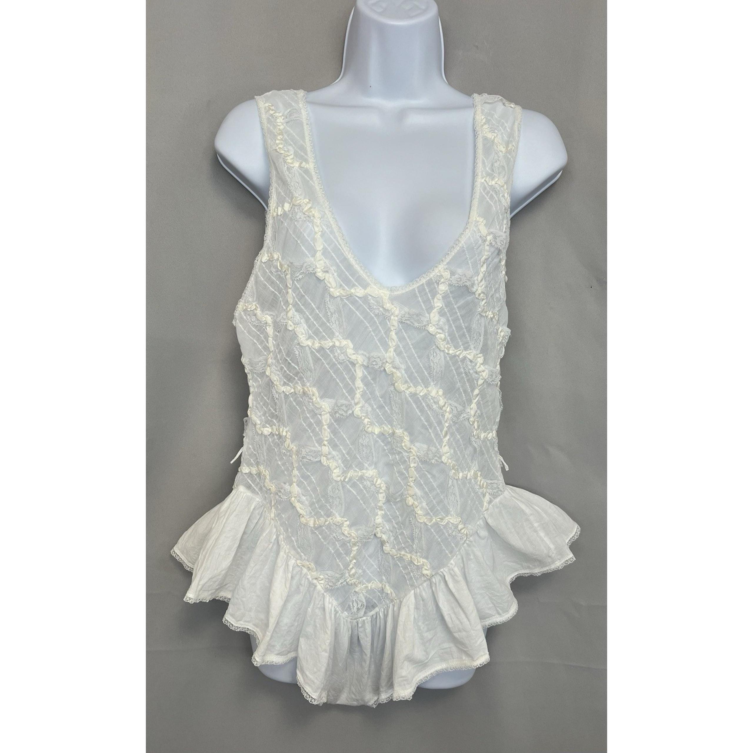 VTG Maryann's boutique womens lingerie Teddy Bodysuit 90s sexy lace L Y2K USA