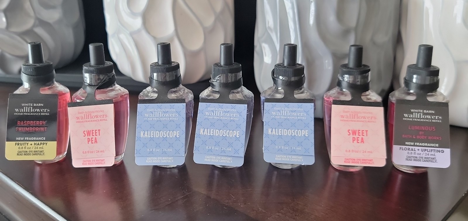 New sealed Bath and body works wallflower refills lot of 7! Kaleidoscope sweet p