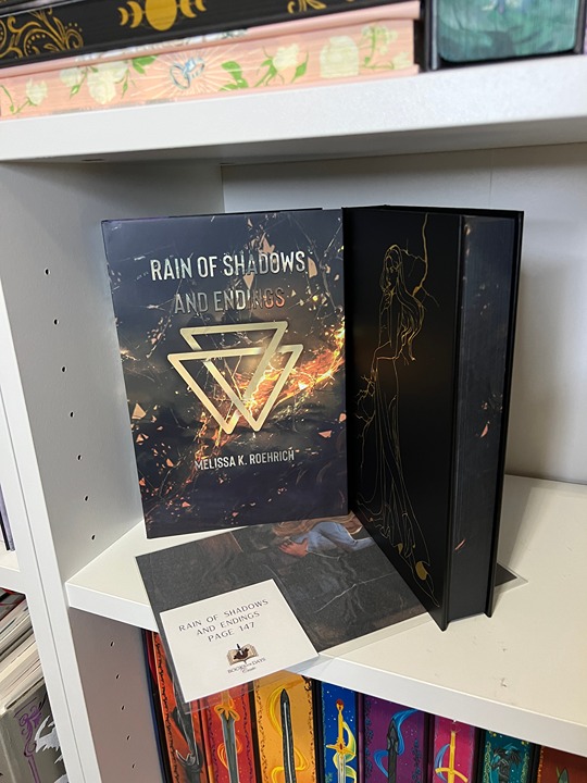 Hand Signed Hardcover Rain of Shadows and Endings by Melissa K. Roehrich - BFDC