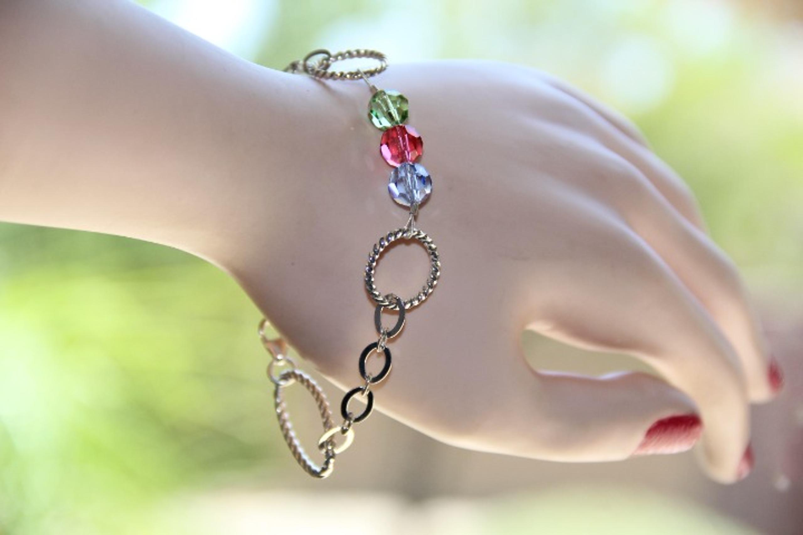 Sterling Silver Swarovski Crystal Bracelet.