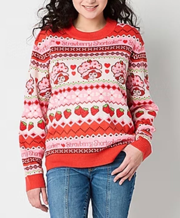 (XS) Strawberry Shortcake Women Crew Neck Sweater