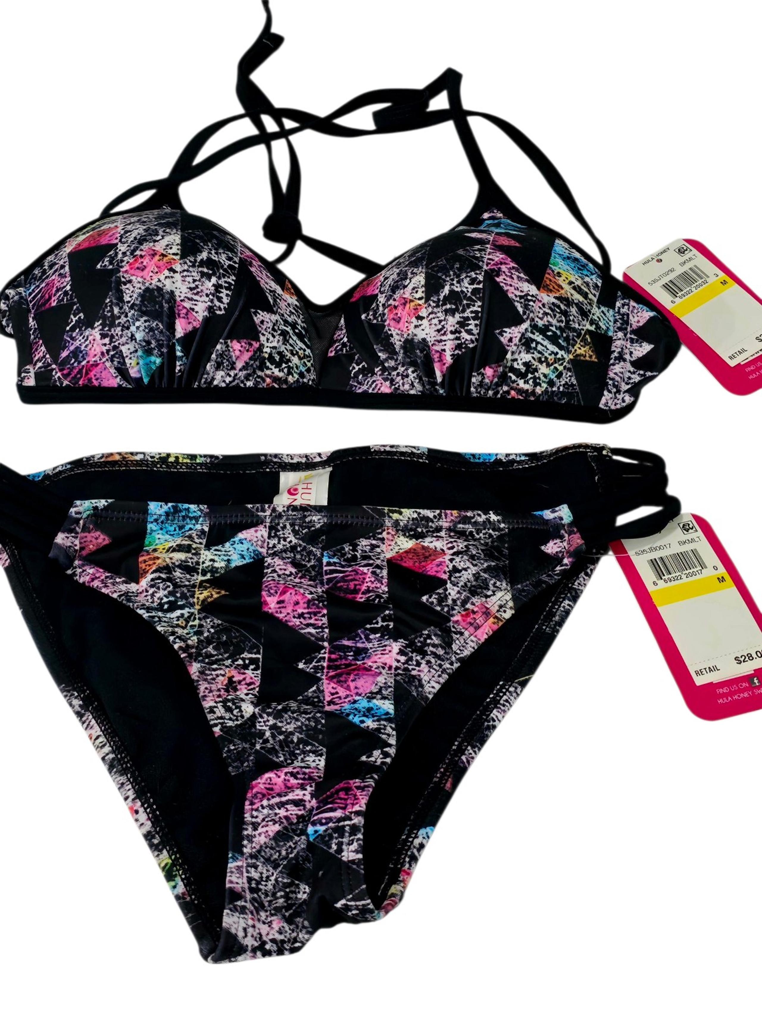 NWT New Hula Honey Swimsuit Bikini Bra Top & Bottom.