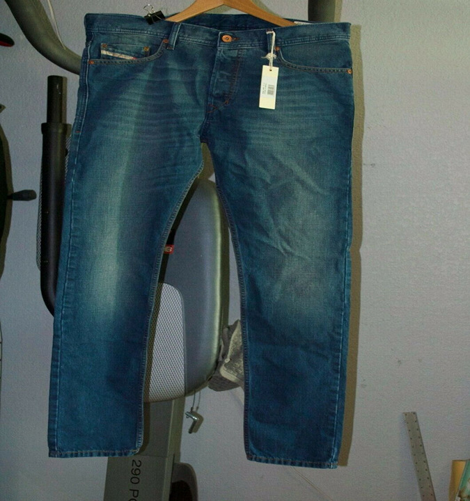 Mens Diesel Teppharr Wash ORB81 slim skinny carrot jean