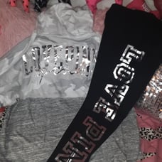 VS PINK HTF WHITE CAMO SHINE SET XL