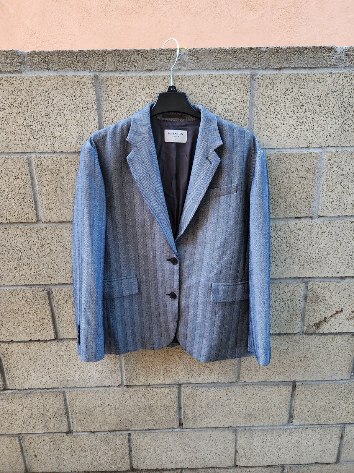 Babaton Atelier Herringbone Oversized Blazer Grey/Blue Womens Size 2