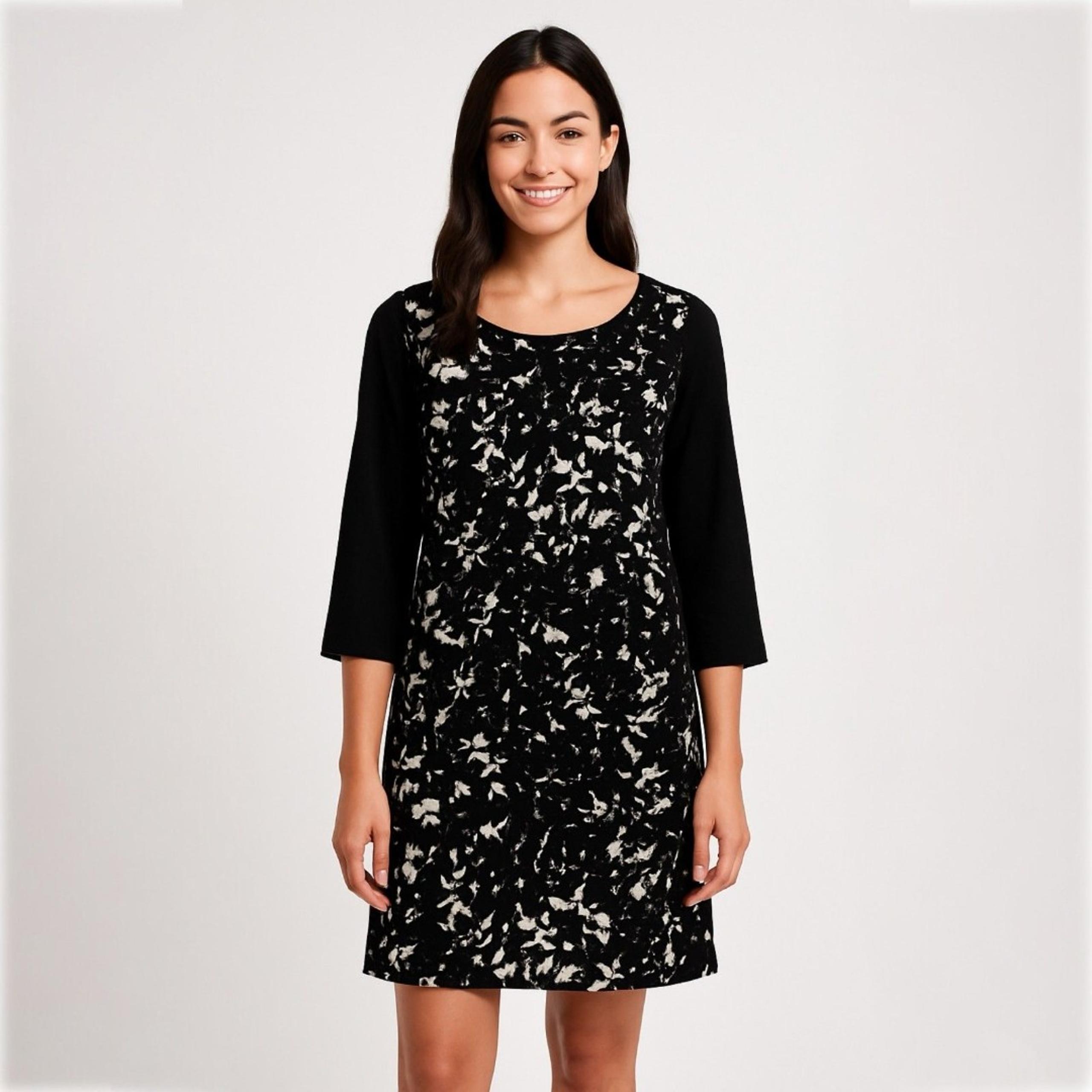 Gap Floral Print Shift Dress with Contrast Sleeve