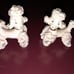 Two Vintage Pink Spaghetti Poodles